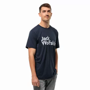 Koszulki męskie - Męska koszulka Jack Wolfskin BRAND T M night blue - S - grafika 1