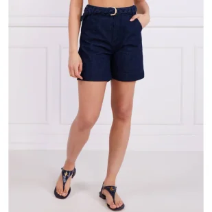 Tommy Hilfiger Szorty + pasek DNM FLARE SHORT HW BELT EMMA | Regular Fit - Spodenki damskie - miniaturka - grafika 1