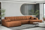 Narożniki - Sofa w kształcie U NIMES narożnik tkanina Perfect Harmony pomarańczowy - miniaturka - grafika 1