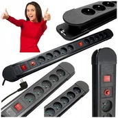 Przedłużacze i rozgałęźniki - Przedłużacz LISTWA zasilająca 10 GNIAZD KABEL Automatyczny bezpiecznik 1,5m - miniaturka - grafika 1