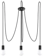 Lampy sufitowe - Sollux Lighting Żyrandol EDISON 3 czarny NICKEL - miniaturka - grafika 1