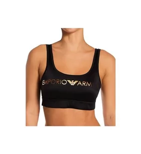 Emporio Armani Damski biustonosz Bralette Iconic z mikrofibry, czarny, M - Biustonosze - miniaturka - grafika 1