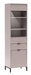 KASZMIROWA Witryna Wysoka 195 cm RYFLOWANE Fronty Metalowe NÓŻKI - Witryny KASZMIROWA Witryna Wysoka 195 cm RYFLOWANE Fronty Metalowe NÓŻKI - Witryny - miniaturka - grafika 1
