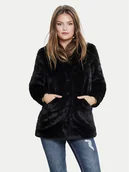 Płaszcze damskie - ONLY Futro Vida 15164600 Czarny Regular Fit - miniaturka - grafika 1
