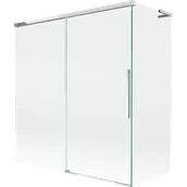 Parawany nawannowe - Mexen Rox L parawan nawannowy 2-skrzydłowy rozsuwany 150 + 70 x 150 cm, transparent, chrom - 8C9L-150-070-01-00 - miniaturka - grafika 1