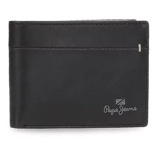 Pepe Jeans Staple poziomy portfel z portmonetką, czarny, 11 x 8 x 1 cm skóra, czarny, rozmiar uniwersalny, czarny, Einheitsgröße, Portfel poziomy z portfelem - Portfele - miniaturka - grafika 1