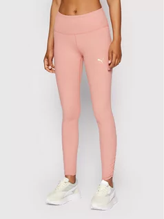 Spodnie damskie - Puma Legginsy Studio Foundation 521611 Różowy Slim Fit - grafika 1