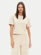 Koszulki i topy damskie - Guess T-Shirt V3RI08 I3Z14 Beżowy Regular Fit - miniaturka - grafika 1