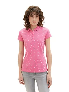 Koszulki i topy damskie - TOM TAILOR Damska koszulka polo, 32659 - różowy wzór kwiatowy, L - grafika 1