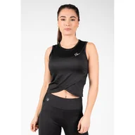 Koszulki sportowe damskie - Estelle Skręcone Crop Top - Czarny - miniaturka - grafika 1