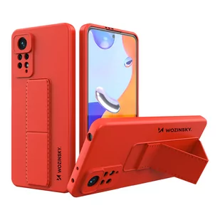 Wozinsky Kickstand Case silikonowe etui z podstawką etui Xiaomi Poco X4 Pro 5G czerwone - Etui i futerały do telefonów - miniaturka - grafika 1