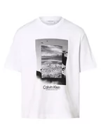 Koszulki męskie - Calvin Klein - T-shirt męski, biały - miniaturka - grafika 1