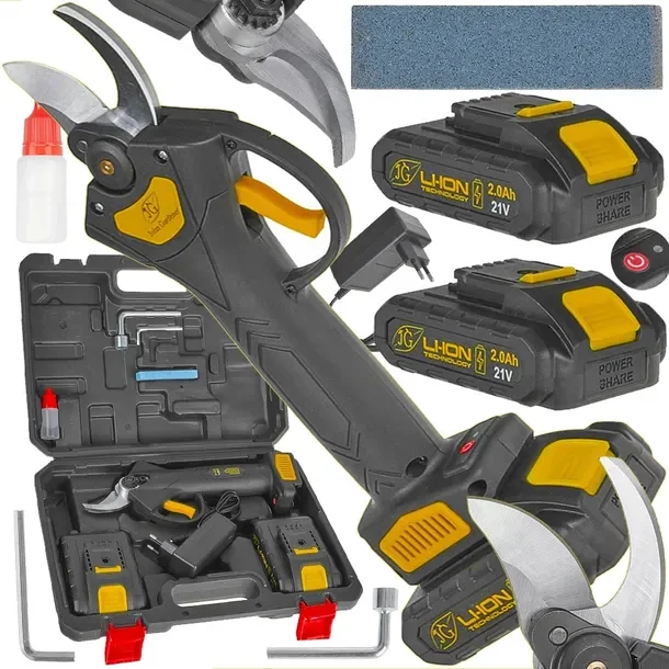 Sekator Akumulatorowy Do Krzewów Gałęzi 30mm 21v + 2 X Aku 2ah + Walizka