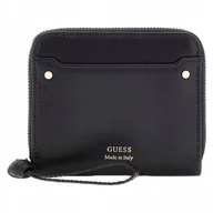 Portfele - Guess Damski Mały Portfel Elegancka Portmonetka Poliuretanowa Czany Gładki - miniaturka - grafika 1