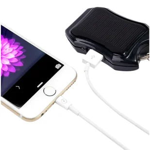 Powerbank Solarny Power Bank z latarką 1200mAh Brelok do kluczy plecaka Czarny - Powerbanki - miniaturka - grafika 3