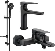 Zestawy baterii łazienkowych - Mexen Lynx DF40 zestaw wannowy, czarny - 745903DF40-70 - miniaturka - grafika 1