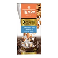 Zdrowa żywność - Czekolada mleczna z migdałami bez dodatku cukru bezglutenowa 100g(TRAPA) - miniaturka - grafika 1