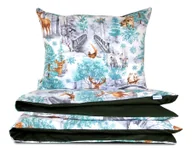 Pościel dla dzieci - Pościel 100x160 dziecięca bawełniana Zima w lesie z plecaczkiem - miniaturka - grafika 1