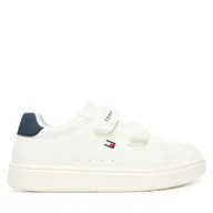 Buty dla chłopców - Sneakersy Tommy Hilfiger Low Cut Velcro T1X9-34338-1355 M Biały - miniaturka - grafika 1
