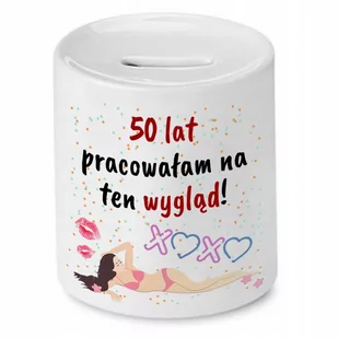 SKARBONKA PREZENT NA URODZINY 50 50te 50-te z Nadrukiem ze Zdjęciem - Skarbonki - miniaturka - grafika 1