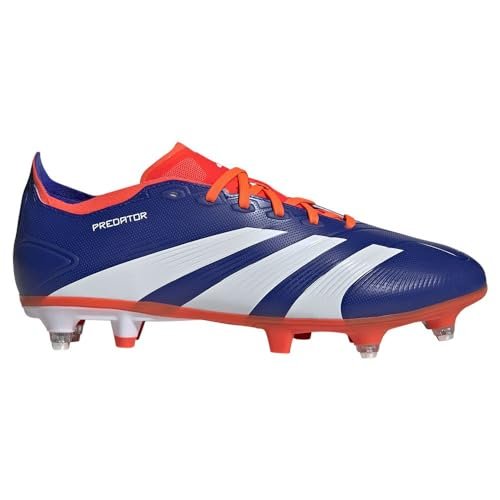 adidas Unisex Predator League Buty piłkarskie z miękką podeszwą, Lucid Blue Ftwr biały słoneczny czerwony, 40 EU
