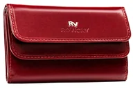Portfele - Portfel damski portmonetka na zatrzask ze skóry naturalnej ochrona RFID Rovicky, czerwony - miniaturka - grafika 1