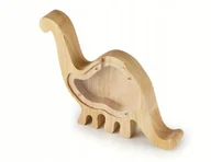 Skarbonki - Skarbona DINOZAUR drewniana naturalne drewno super na prezent Świnka - miniaturka - grafika 1