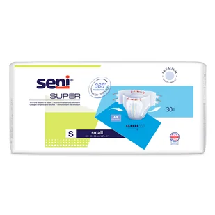 Seni Super, pieluchomajtki, Small, 55-80 cm, 30 sztuk - Pieluchy dla dorosłych - miniaturka - grafika 1