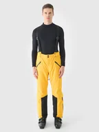 Spodnie narciarskie - 4F Spodnie narciarskie z szelkami membrana Dermizax 20000 męskie - żółte M - miniaturka - grafika 1