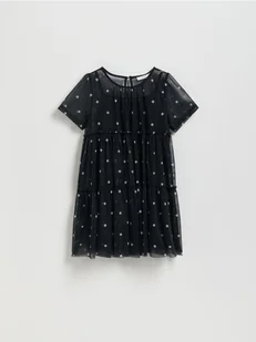 Reserved - Tiulowa sukienka - czarny - Sukienki i spódniczki dla dziewczynek - miniaturka - grafika 1
