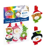 Pozostałe akcesoria dla plastyków - Fiorello Ozdoby drewniane spinacz filc BN 6szt FIORELLO - miniaturka - grafika 1