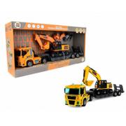 Zabawki konstrukcyjne - Pojazd do skręcania ciężarówka laweta z koparką Pro Kids - miniaturka - grafika 1
