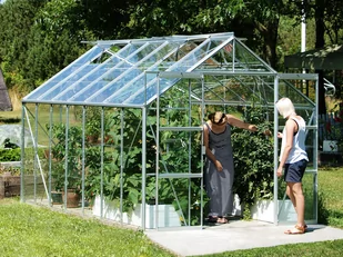 VITAVIA szklarnia ogrodowa Uranus 11500, srebrna (11.5 m2, 2.7 m x 4.45 m) + baza - Szklarnie ogrodowe - miniaturka - grafika 6