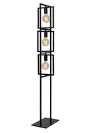 Lampy stojące - Lucide Luuk 00726/03/30 lampa stojąca podłogowa 3x40W E27 czarna - miniaturka - grafika 1