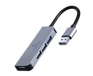 Wtyczki i adaptery - GEMBIRD Hub USB 3.0 4-Porty 1 x USB 3.1 + 3 x USB 2.0 czarny - miniaturka - grafika 1