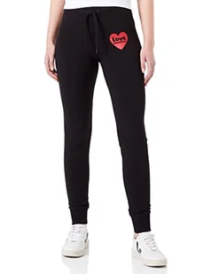 Love Moschino Damskie spodnie dresowe slim fit, Czarny, 46 - Spodnie damskie - miniaturka - grafika 1