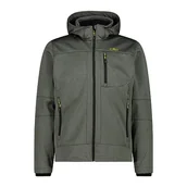 Kurtki męskie - CMP męska kurtka Softshell melanżowa z odpinanym kapturem, khaki Mel, 46 - miniaturka - grafika 1