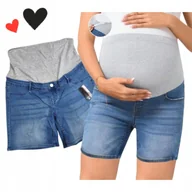 Spodenki damskie - SPODENKI CIĄŻOWE JEANSOWE krótkie szorty bawełna 44 46 2XL 3XL - miniaturka - grafika 1