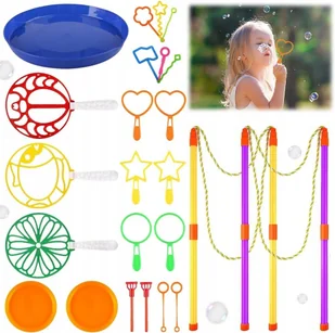 ZESTAW DO BANIEK MYDLANYCH DLA DZIECI KIJE OBRĘCZE DO ROBIENIA BANIEK x24 - Bańki mydlane ZESTAW DO BANIEK MYDLANYCH DLA DZIECI KIJE OBRĘCZE DO ROBIENIA BANIEK x24 - Bańki mydlane - miniaturka - grafika 1