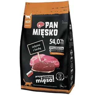 Pan Mięsko cielęcina z kaczką M sucha karma dla kota waga 5 kg - Sucha karma dla kotów - miniaturka - grafika 1