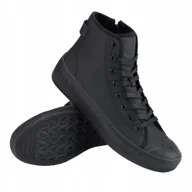 Trampki męskie - Męskie trampki z zamkiem ułatwiającym zakładanie czarne V1 OM-FOTH-0184 44 - miniaturka - grafika 1