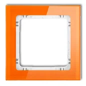 Klawisze i ramki - Karlik Ramka pojedyncza DECO efekt szkła - pomarańczowy/biały - miniaturka - grafika 1