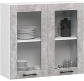 Szafki kuchenne - Górna szafka kuchenna z witryną beton R3-G86 - miniaturka - grafika 1