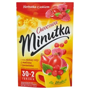 Herbatka owocowa Minutka z dziką różą, malinką i żurawinką 32 torebki - Herbata - miniaturka - grafika 1
