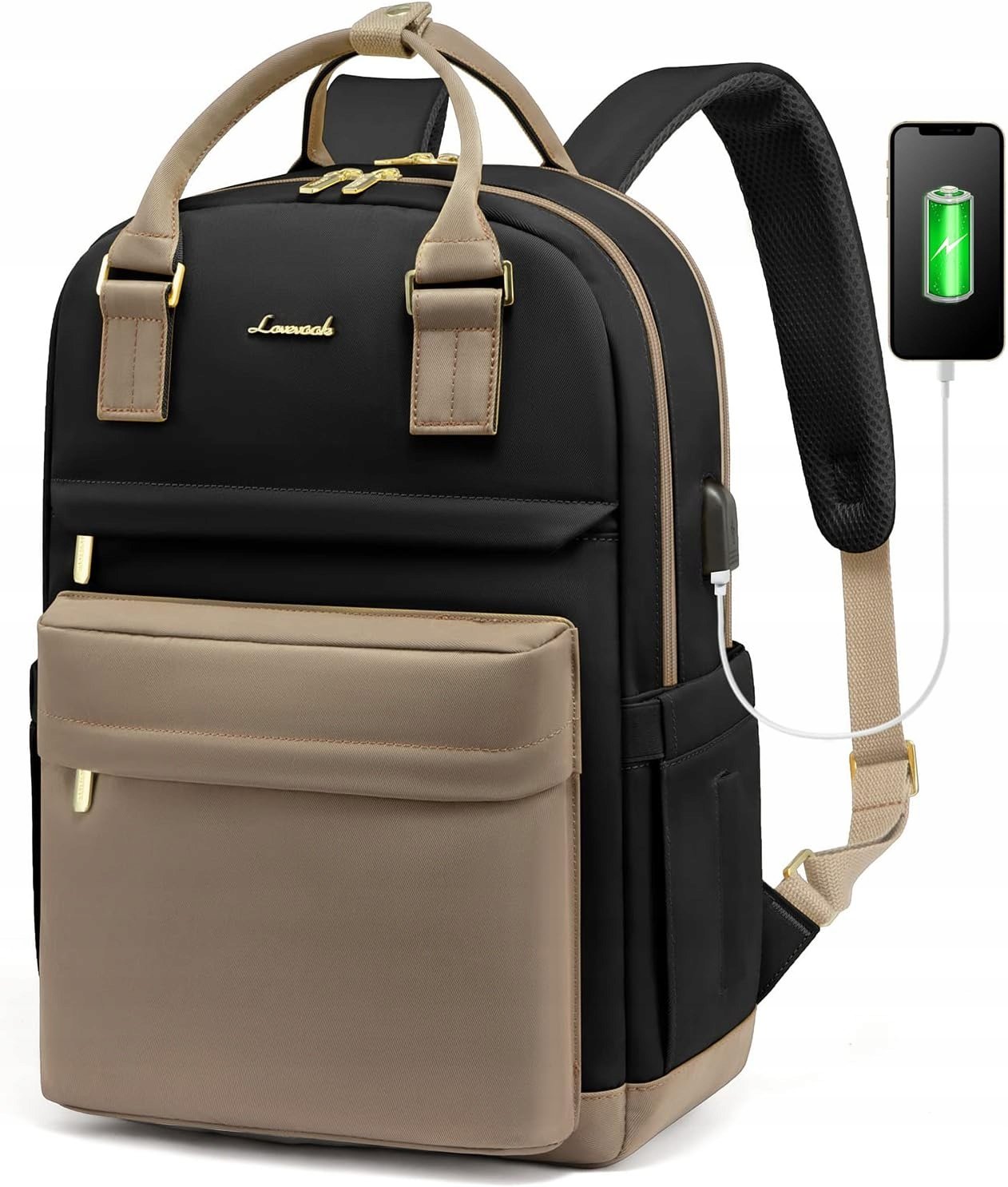Damski Plecak Podróżny Bagaż Podręczny Złącze Usb Wodoodporny Pojemny 23L