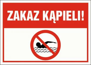 Tabliczka ZAKAZ KĄPIELI 25x35cm PCV 3mm - Akcesoria BHP - miniaturka - grafika 1