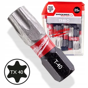 MILWAUKEE DOSTAWA w 24h MILWAUKEE BIT UDAROWY TX40 25MM SHOCKWAVE II 25PC 100% POZYTYWNYCH KOMENTARZY Z ALLEGRO! 4932 4308 89 - Bity - miniaturka - grafika 6