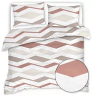 Pościel - Pościel Z Mikrofibry Biało-Beżowa 200X220 20787 - miniaturka - grafika 1