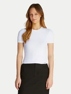 Koszulki i topy damskie - Calvin Klein Jeans T-Shirt J20J225239 Biały Slim Fit - miniaturka - grafika 1