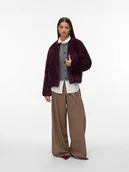Kurtki damskie - Vero Moda Kurtka w kolorze bordowym ze sztucznego futerka - miniaturka - grafika 1